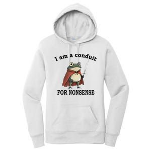 I Am A Conduit For Nonsense Funny Frog With Sword Women's Pullover Hoodie