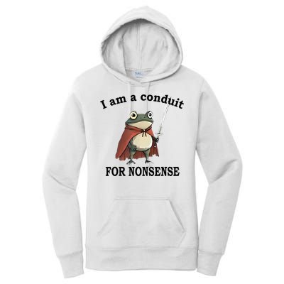 I Am A Conduit For Nonsense Funny Frog With Sword Women's Pullover Hoodie