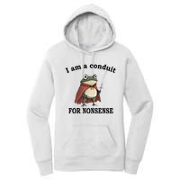 I Am A Conduit For Nonsense Funny Frog With Sword Women's Pullover Hoodie