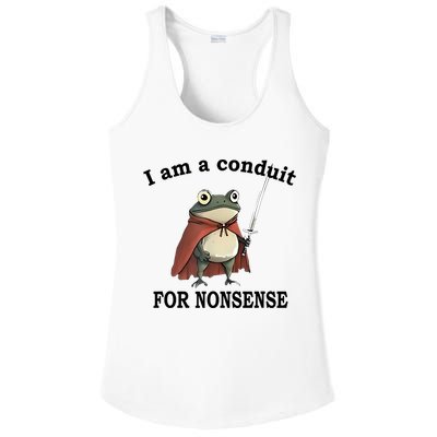 I Am A Conduit For Nonsense Funny Frog With Sword Ladies PosiCharge Competitor Racerback Tank