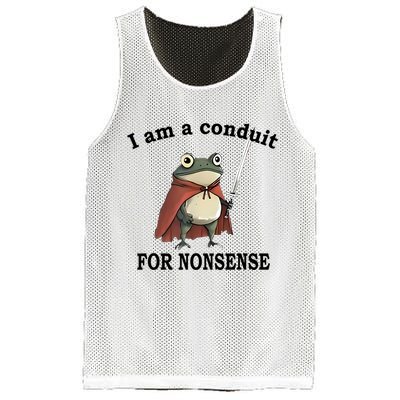 I Am A Conduit For Nonsense Funny Frog With Sword Mesh Reversible Basketball Jersey Tank