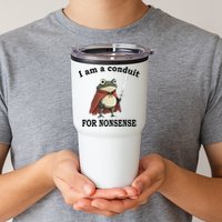 I Am A Conduit For Nonsense Funny Frog With Sword Tumbler