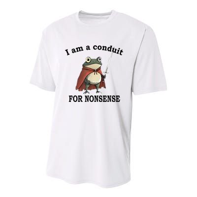 I Am A Conduit For Nonsense Funny Frog With Sword Youth Performance Sprint T-Shirt