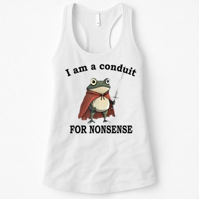 I Am A Conduit For Nonsense Funny Frog With Sword Womens Tank Top