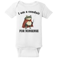 I Am A Conduit For Nonsense Funny Frog With Sword Baby Bodysuit