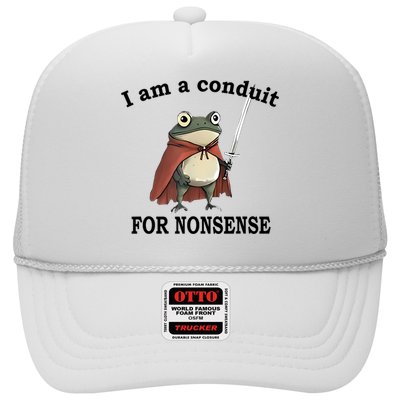 I Am A Conduit For Nonsense Funny Frog With Sword Trucker Hat