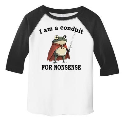 I Am A Conduit For Nonsense Funny Frog With Sword Toddler Fine Jersey T-Shirt