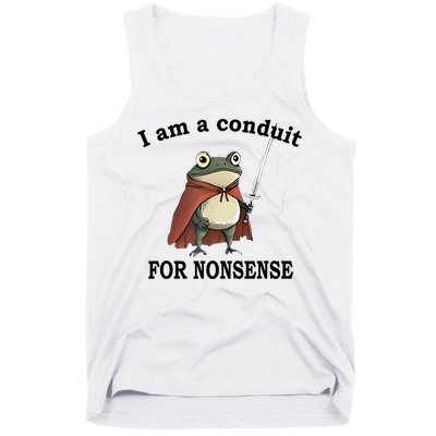 I Am A Conduit For Nonsense Funny Frog With Sword Tank Top