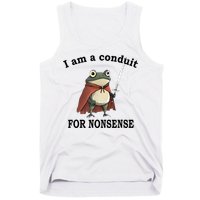 I Am A Conduit For Nonsense Funny Frog With Sword Tank Top