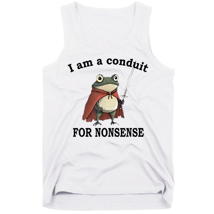 I Am A Conduit For Nonsense Funny Frog With Sword Tank Top