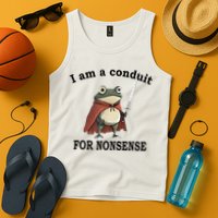 I Am A Conduit For Nonsense Funny Frog With Sword Tank Top