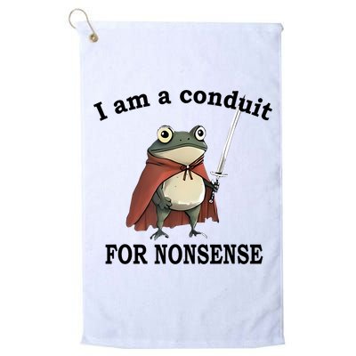 I Am A Conduit For Nonsense Funny Frog With Sword Golf Towel