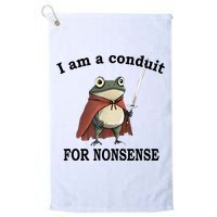 I Am A Conduit For Nonsense Funny Frog With Sword Golf Towel