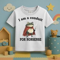 I Am A Conduit For Nonsense Funny Frog With Sword Toddler T-Shirt