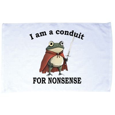 I Am A Conduit For Nonsense Funny Frog With Sword Microfiber Hand Towel