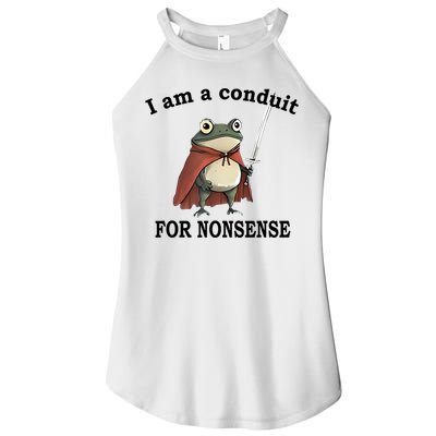 I Am A Conduit For Nonsense Funny Frog With Sword Women's Perfect Tri Rocker Tank