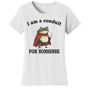 I Am A Conduit For Nonsense Funny Frog With Sword Women's T-Shirt