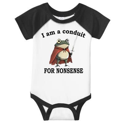 I Am A Conduit For Nonsense Funny Frog With Sword Infant Baby Jersey Bodysuit