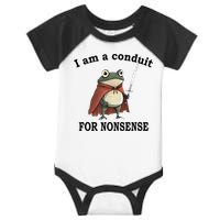 I Am A Conduit For Nonsense Funny Frog With Sword Infant Baby Jersey Bodysuit