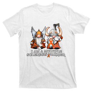 I Am A Multiple Sclerosis Warrior Gnome MS Awareness Orange Ribbon T-Shirt