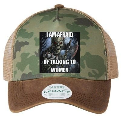 I Am Afraid Of Talking To Women Funny Hard Skeleton Legacy Tie Dye Trucker Hat