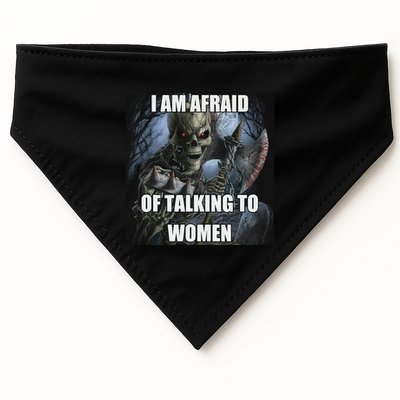 I Am Afraid Of Talking To Women Funny Hard Skeleton USA-Made Doggie Bandana