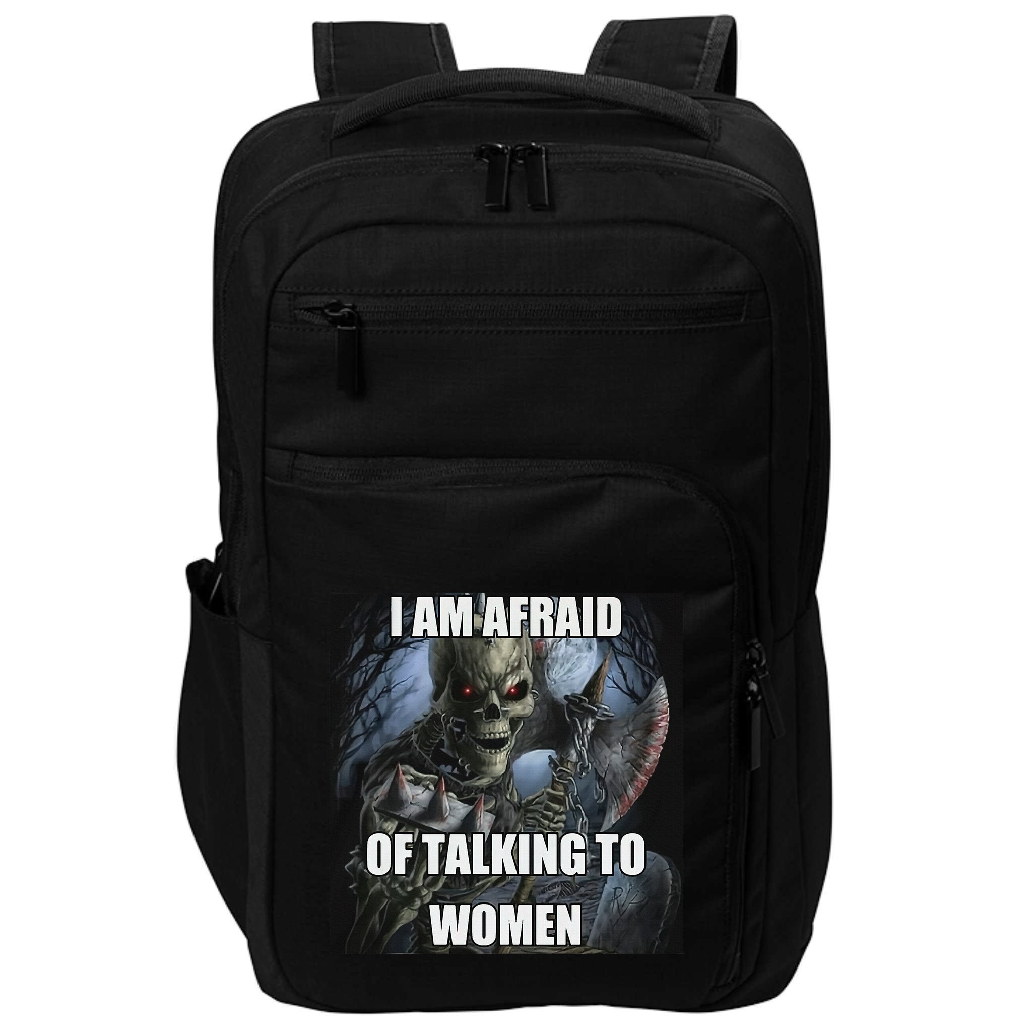I Am Afraid Of Talking To Women Funny Hard Skeleton Impact Tech Backpack