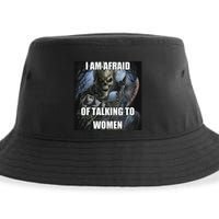I Am Afraid Of Talking To Women Funny Hard Skeleton Sustainable Bucket Hat