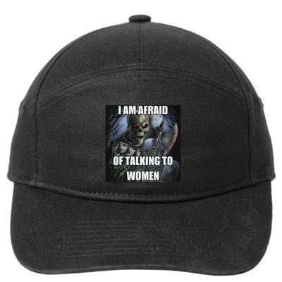 I Am Afraid Of Talking To Women Funny Hard Skeleton 7-Panel Snapback Hat