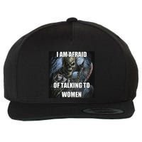 I Am Afraid Of Talking To Women Funny Hard Skeleton Wool Snapback Cap