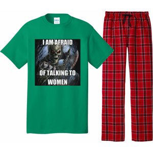 I Am Afraid Of Talking To Women Funny Hard Skeleton Pajama Set