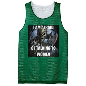 I Am Afraid Of Talking To Women Funny Hard Skeleton Mesh Reversible Basketball Jersey Tank