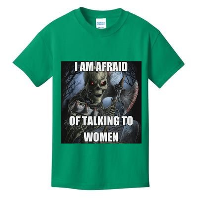 I Am Afraid Of Talking To Women Funny Hard Skeleton Kids T-Shirt