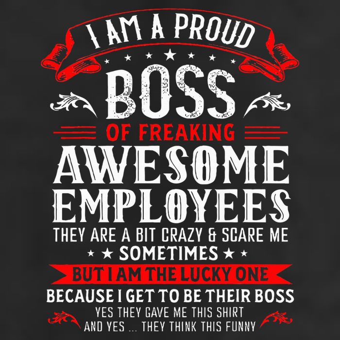 I Am A Proud Boss Of Freaking Awesome Employees 7 Panel Mesh Trucker Snapback Hat