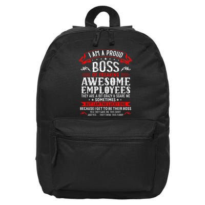 I Am A Proud Boss Of Freaking Awesome Employees 16 in Basic Backpack