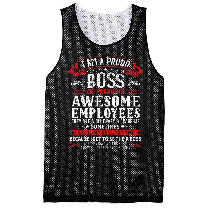 I Am A Proud Boss Of Freaking Awesome Employees Mesh Reversible Basketball Jersey Tank