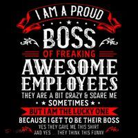 I Am A Proud Boss Of Freaking Awesome Employees Women's V-Neck T-Shirt