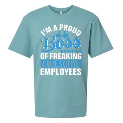 I Am A Proud Boss Of Freaking Awesome Employees Gift Sueded Cloud Jersey T-Shirt