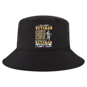 I Am A Grumpy Veteran Proud To Be Veteran Gift Cool Comfort Performance Bucket Hat