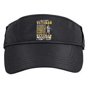 I Am A Grumpy Veteran Proud To Be Veteran Gift Adult Drive Performance Visor