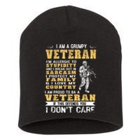 I Am A Grumpy Veteran Proud To Be Veteran Gift Short Acrylic Beanie