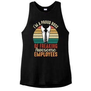 I Am A Proud Boss Of Freaking Awesome Employees Gift Ladies PosiCharge Tri-Blend Wicking Tank