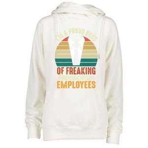 I Am A Proud Boss Of Freaking Awesome Employees Gift Womens Funnel Neck Pullover Hood