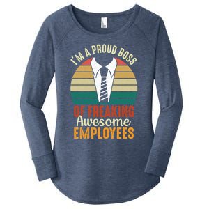 I Am A Proud Boss Of Freaking Awesome Employees Gift Women's Perfect Tri Tunic Long Sleeve Shirt