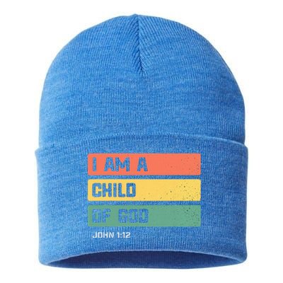 I Am A Child Of God Christian Bible Verse John 112 Sustainable Knit Beanie