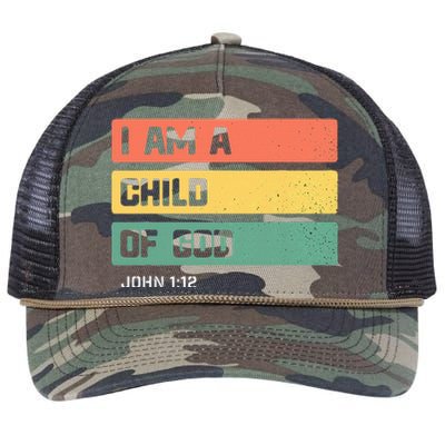 I Am A Child Of God Christian Bible Verse John 112 Retro Rope Trucker Hat Cap