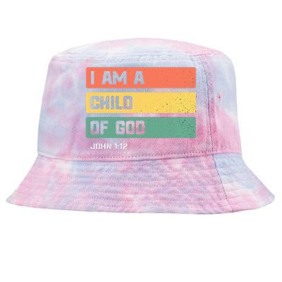 I Am A Child Of God Christian Bible Verse John 112 Tie-Dyed Bucket Hat