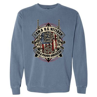 I Am A Us Veteran Garment-Dyed Sweatshirt