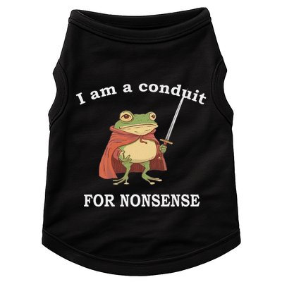 I Am A Conduit For Nonsense Funny Frog With Sword And Red Doggie Tank