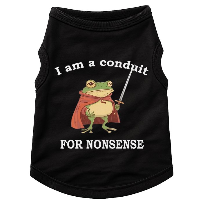 I Am A Conduit For Nonsense Funny Frog With Sword And Red Doggie Tank